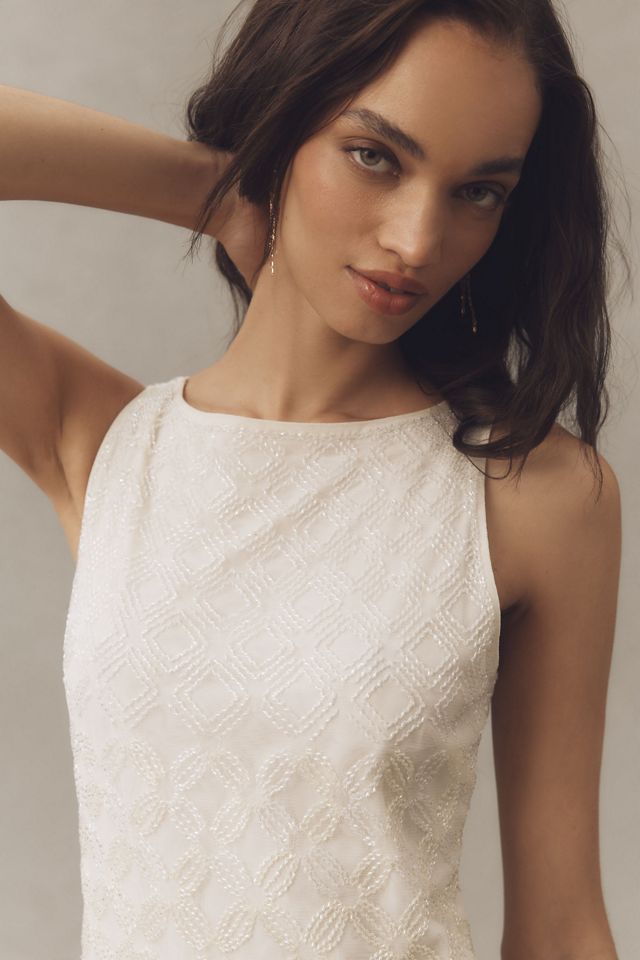 Not So Serious Ombre Beaded Geo Mini Dress #3