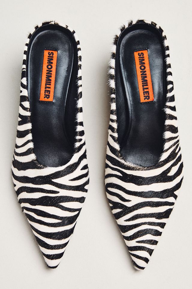 SIMONMILLER Gala Mule Calf-Hair Kitten Heels #1