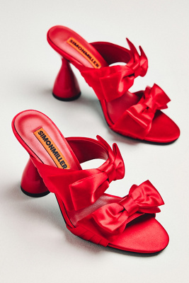 Simonmiller Bow Verner Mule Heels In Red
