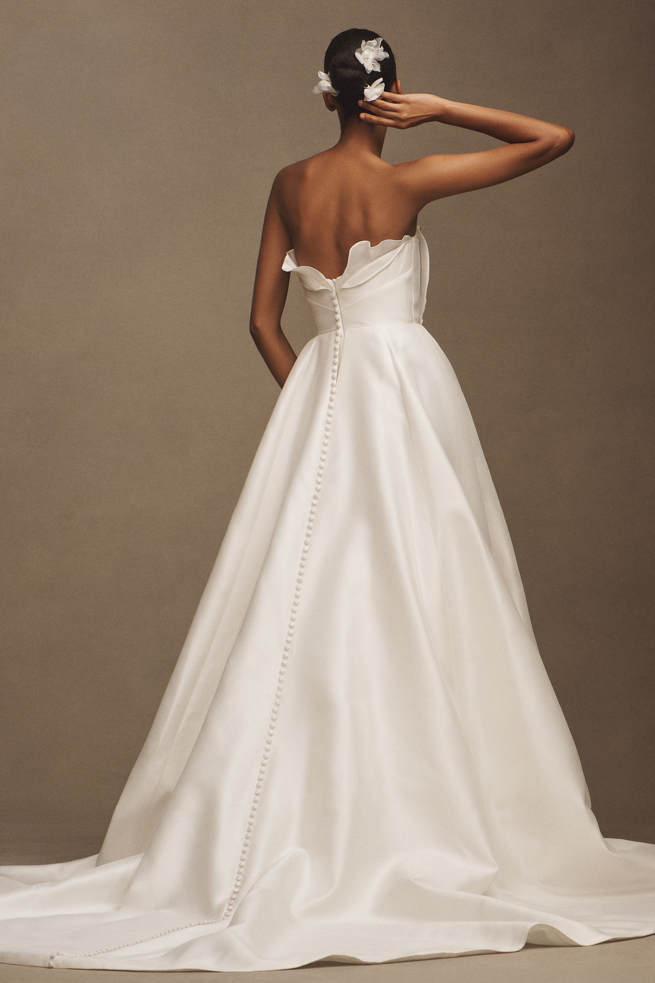 Jenny Yoo Celine Taffeta Strapless A-Line Wedding Gown