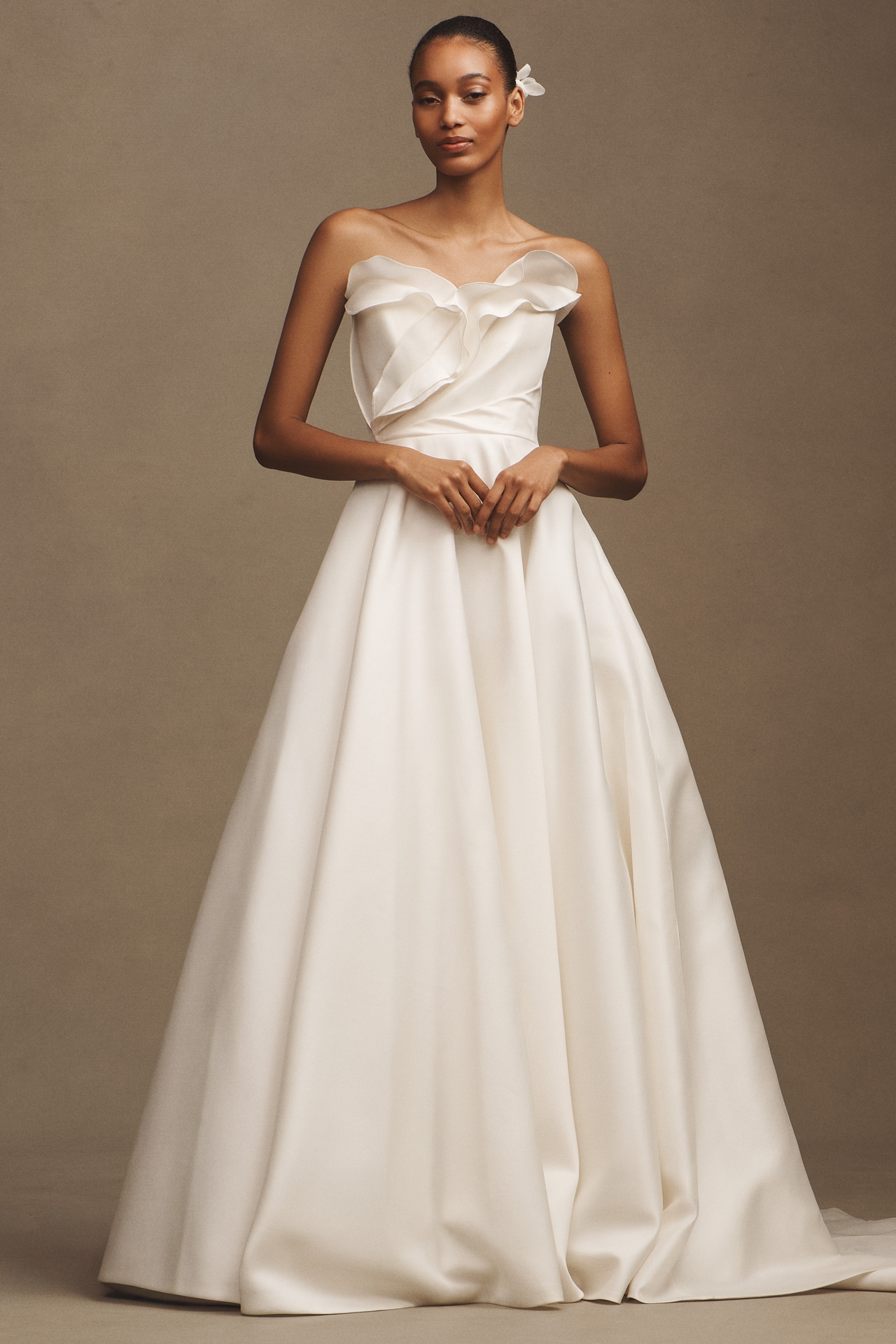 Jenny Yoo Celine Taffeta Strapless A-Line Wedding Gown