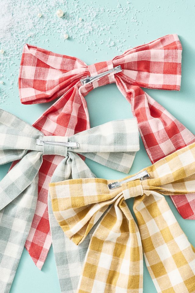 Gingham Bow Ornament #5