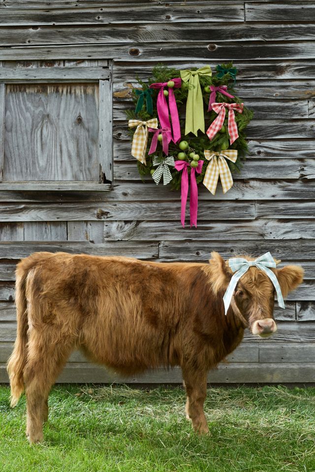 Gingham Bow Ornament #6