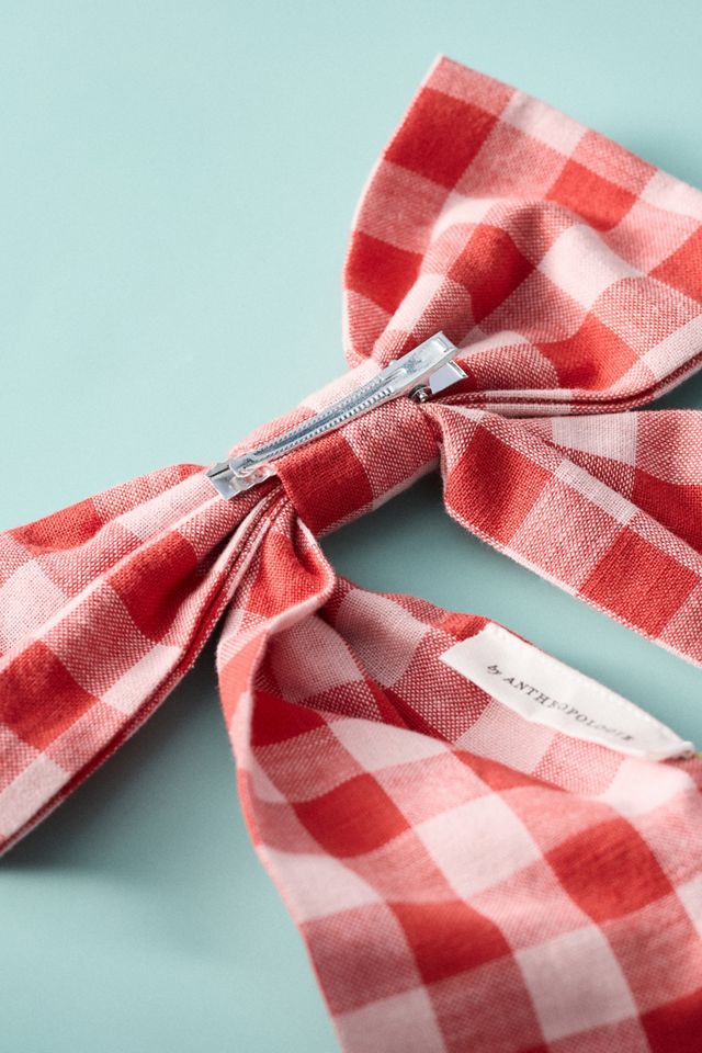 Gingham Bow Ornament #3