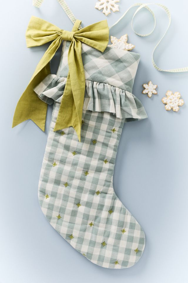 Gingham Bow Stocking #6