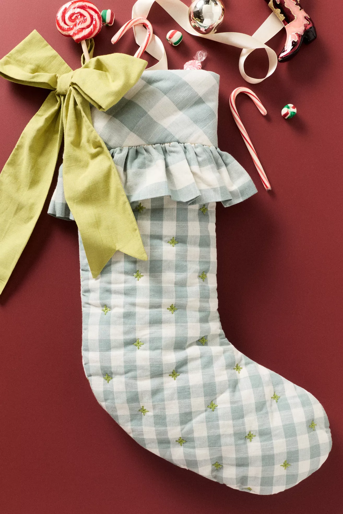 Gingham Bow Stocking