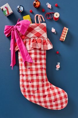 Gingham Bow Stocking