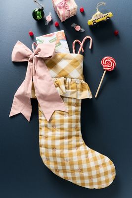 Gingham Bow Stocking