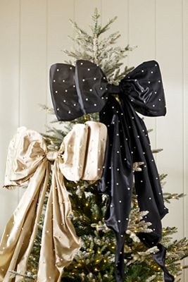 Pearled Satin Bow Tree Topper