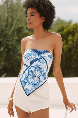 Agua Bendita Lexi Bandana Scarf In Blue