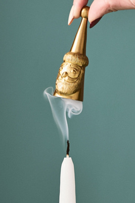 Anthropologie Novelty Brass Candle Snuffer In Multi