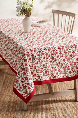 Terrain Gita Cotton Tablecloth, Ruby In Red