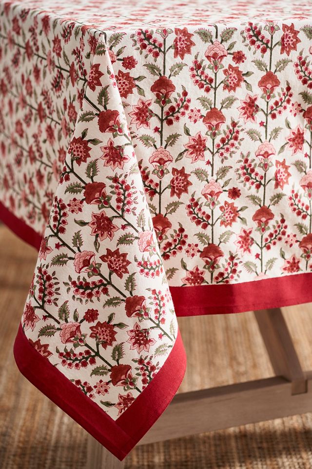 Gita Cotton Tablecloth, Ruby #1