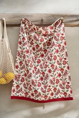 Gita Cotton Dish Towel, Ruby