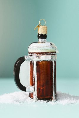 French Press Coffee Glass Ornament
