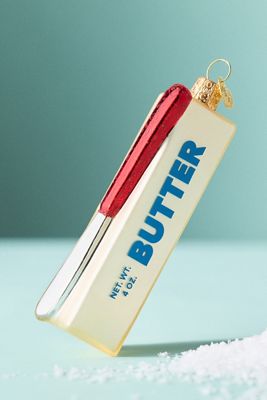 Butter Stick Glass Ornament