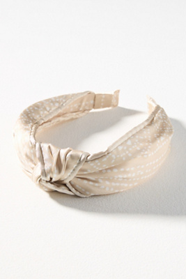 By Anthropologie Everly Dotted Knot Headband In White