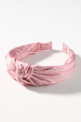 By Anthropologie Everly Dotted Knot Headband In Pink