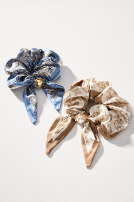 By Anthropologie Charmed Scarf Scrunchies, Set Of 2