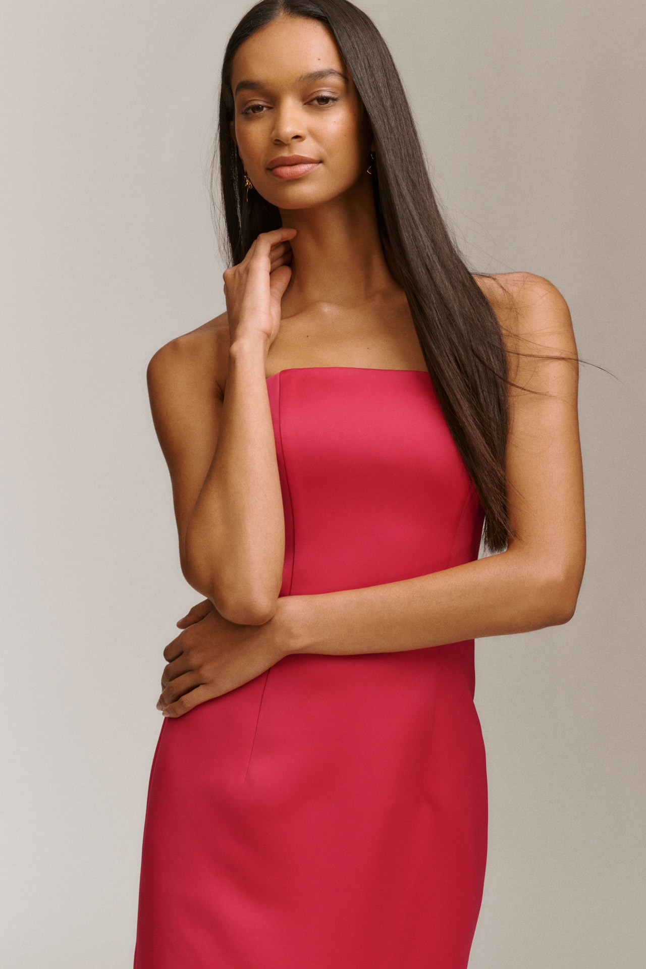 LEO LIN Rayna Strapless Appliqué Bustier Maxi Dress