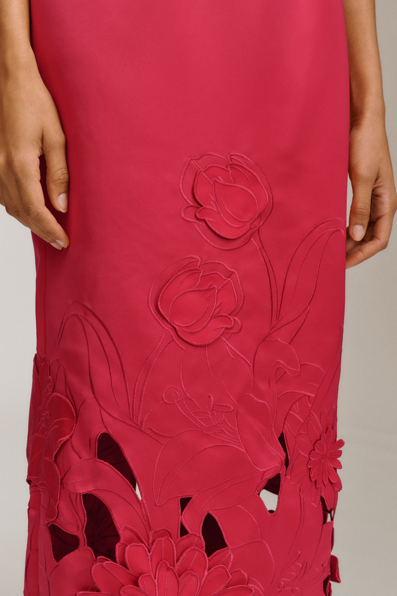 LEO LIN Rayna Strapless Appliqué Bustier Maxi Dress
