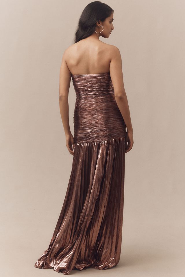 Retrofete Aelita Strapless Metallic Maxi Dress #1