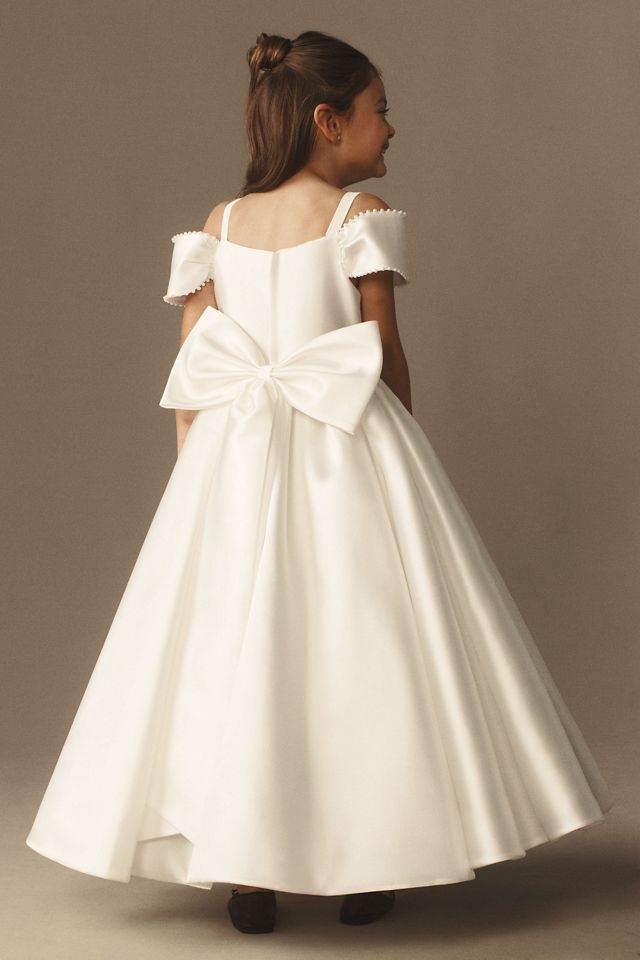 Princess Daliana Eliza Pearl Bow Princess Flower Girl Dress #2