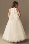 Princess Daliana Juliette Floral Appliqué Sparkle Lace Flower Girl Dress
