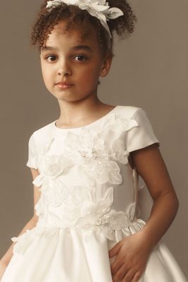 Princess Daliana Ella Elegant Twill Satin Bloom Flower Girl Dress