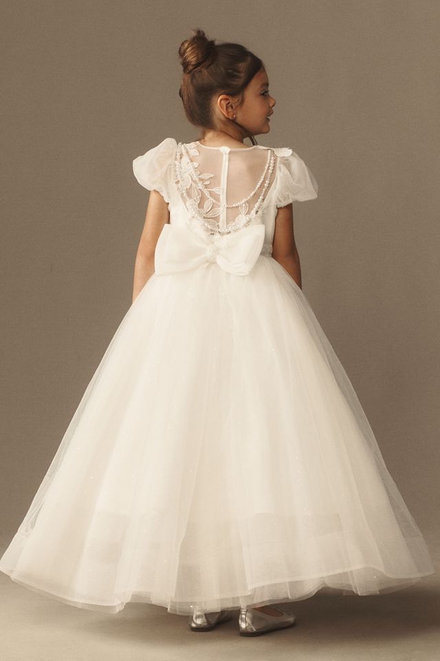 Princess Daliana Penelope Tulle Snowflake Sequin Flower Girl Dress #2