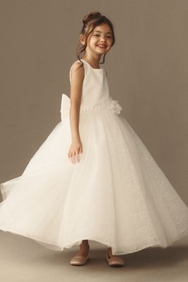 Princess Daliana Rose Lace A-Line Flower Girl Dress