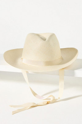 Freya Palmetto Embroidered Straw Rancher