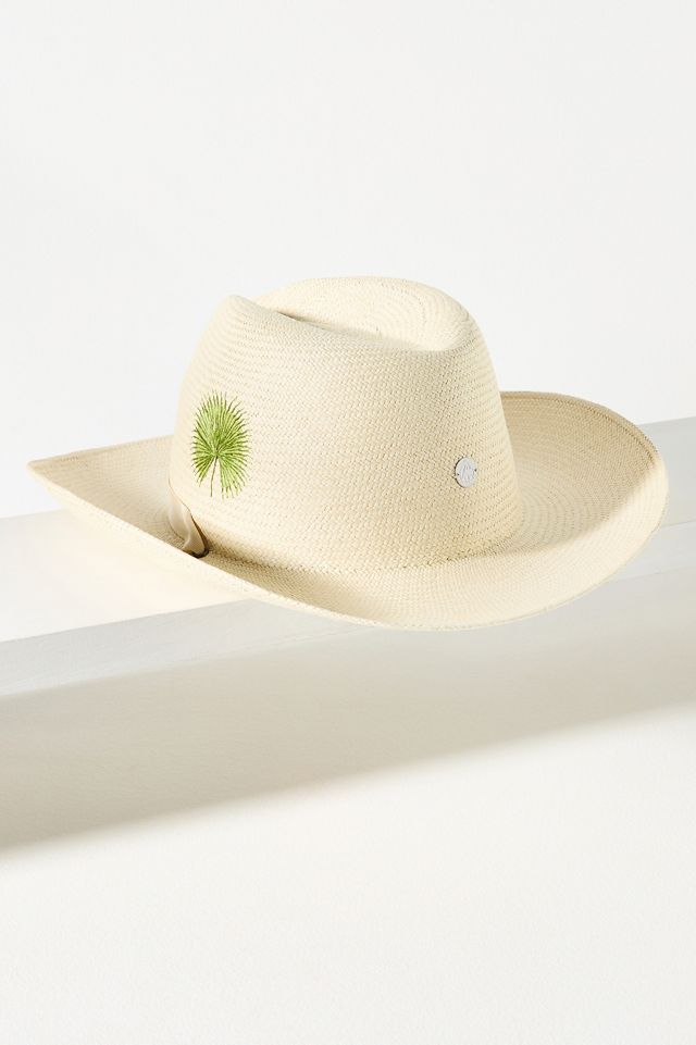 Freya Palmetto Embroidered Straw Rancher #1