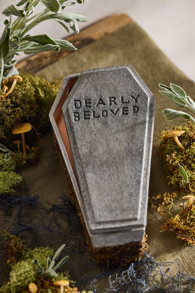 Halloween Coffin Candle, Fern + Moss #1