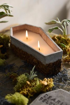 Halloween Coffin Candle, Fern + Moss