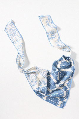 By Anthropologie Bright Blooms Hair Scarf In Blue