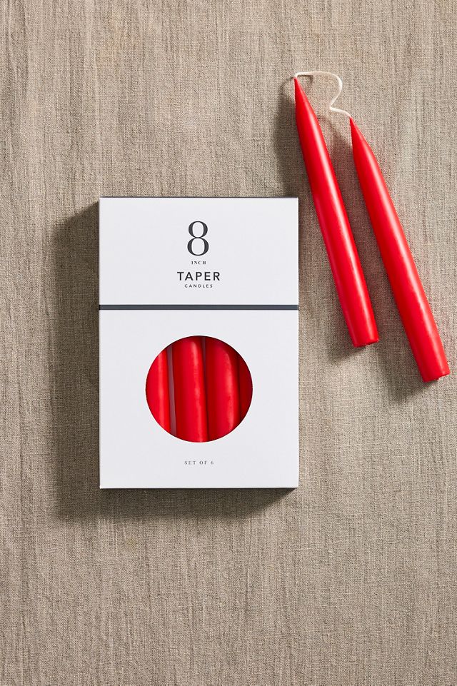 Unscented Taper Candle Set, Holiday Red #1