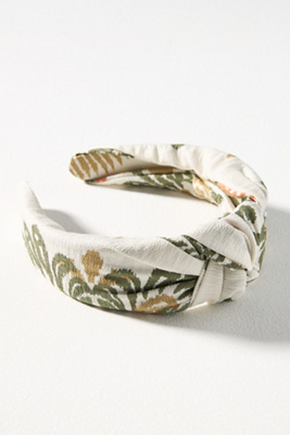 By Anthropologie Everly Boho Knot Headband In Green