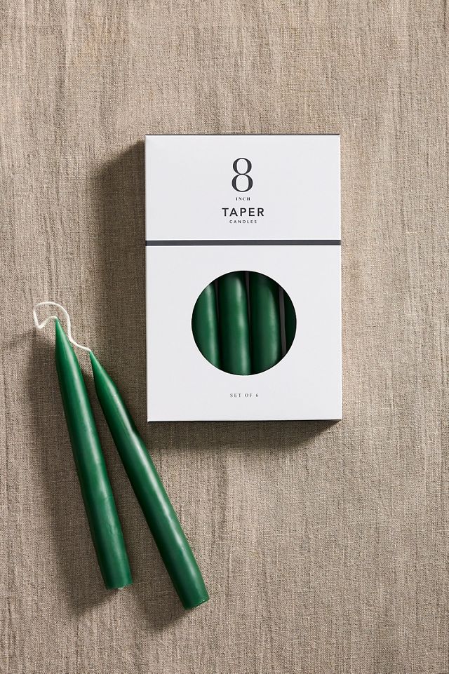 Unscented Taper Candle Set, Evergreen #1