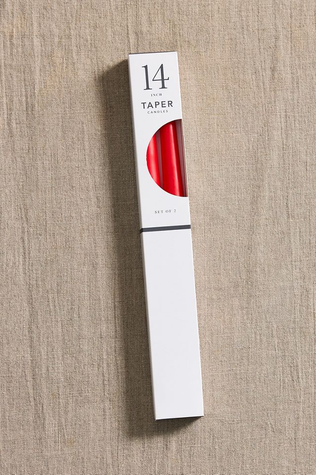 Unscented Tall Taper Candle Set, Red #1
