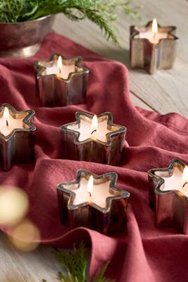 Santal + Rose Star Votive Candles, Set of 6