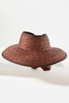 Wyeth Wide-brim Straw Visor In Brown