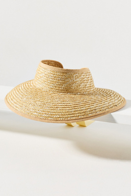 Wyeth Wide-brim Straw Visor In Brown