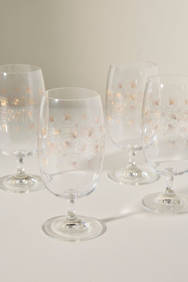 Flora 24k Gold Accent Goblets, Set of 4 #3