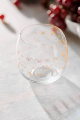 Floral 24k Gold Accent Wine Glasses, Set of 4