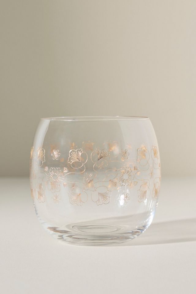 Floral 24k Gold Accent Wine Glasses, Set of 4 #1