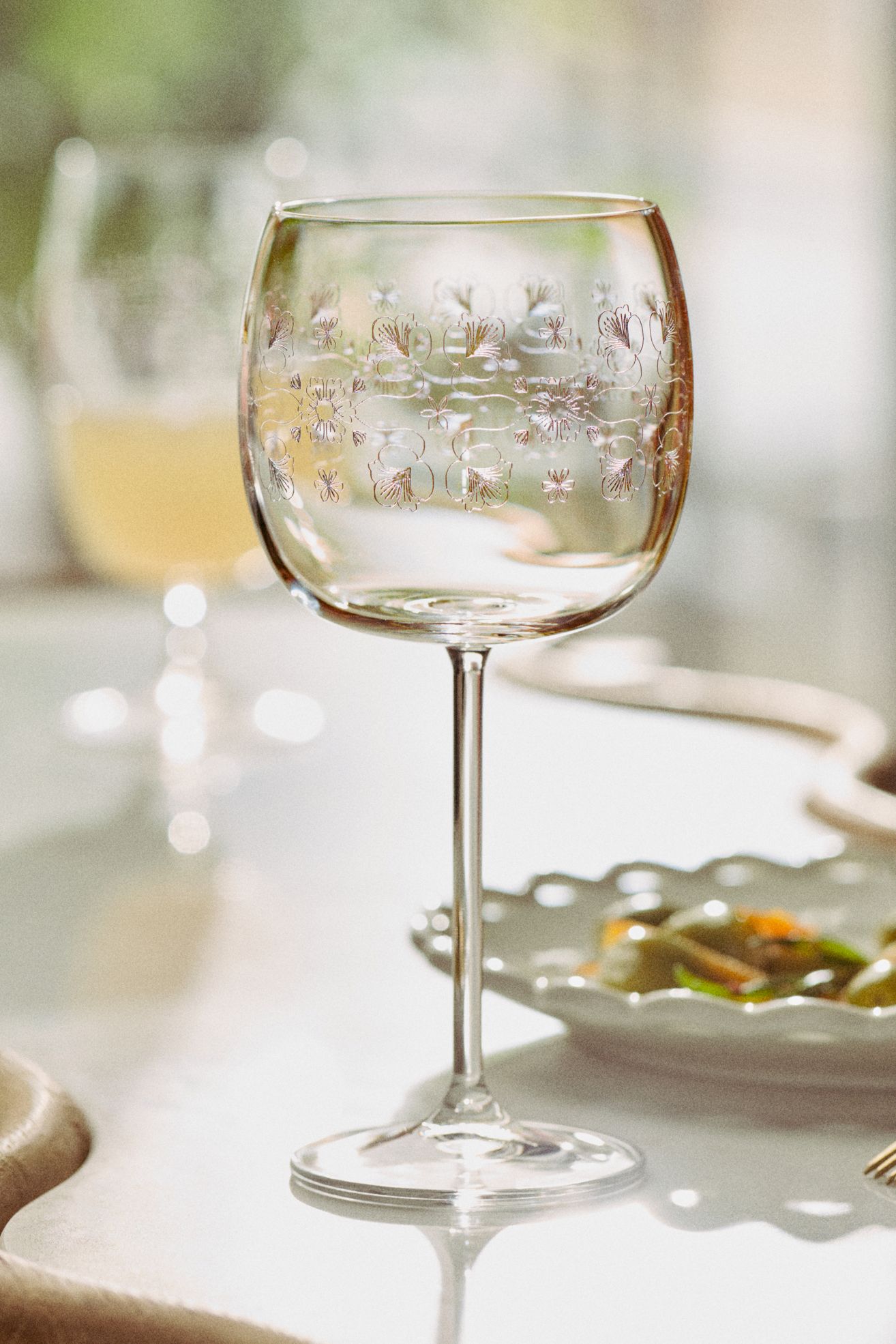 Flora Wine Glasses, Set of 4 - Gold, Standard, Set Of 4