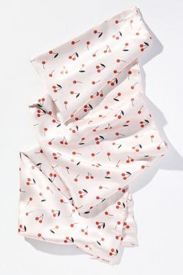 KITSCH Cherry Print Satin Standard Pillowcase