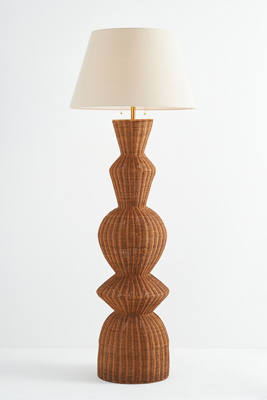 Anthropologie Jember Rattan Geometric Floor Lamp