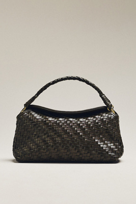 Bembien Mini Cheri Woven Leather Shoulder Bag In Green